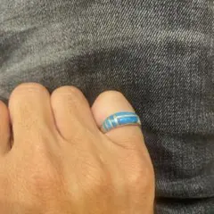 ヴィンテージ ターコイズ インレイリング シルバー925 12号 ネイティブ
