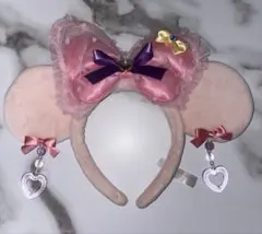 ★美品★ ディズニーランド ミニー カチューシャ イヤリング ピンク