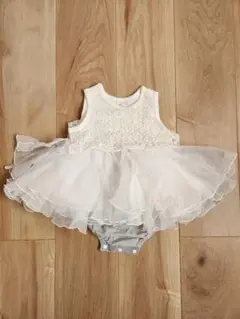 kid's zoo ロンパース　チュール　白　80