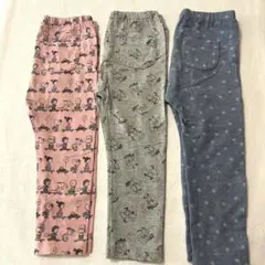 F17【ユニクロ】size90 レギンス 3枚セット スヌーピー ドット
