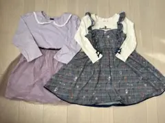 メゾピアノ他 長袖ワンピース 2枚セット 120