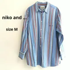 niko and ... ストライプ ボタンダウンシャツ 長袖 ゆったり