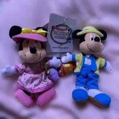 ディズニー　ミッキーミニーのぬいぐるみマスコットセット