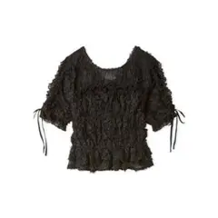 カットレースシャーリングブラウス （CGRY）