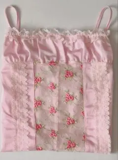 花柄刺繍ピンクキャミソールのサムネイル