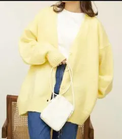 VANIE U オーバーニットカーディガン イエロー