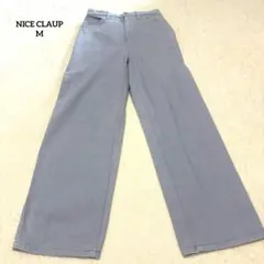 ナイスクラップ　デニムパンツ　ワイドストレート　ハイライズ　5ポケット　グレーMのサムネイル