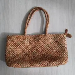 バック　革編み込み