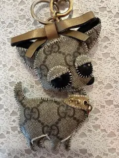 GUCCI グッチ チワワ バッグチャーム キーホルダー GG柄 犬