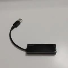 【美品】ELECOM 有線LANアダプター USB2.0用 ブラック