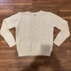 GLOBAL WORK グローバルワーク ニット アイボリー L ケーブル ラメ