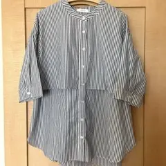 新品☆ ベルーナ rejouir LL バックリボン ストライプ シャツ