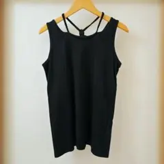 【OLIVE des OLIVE】ブラック タンクトップ 編み込みストラップのサムネイル
