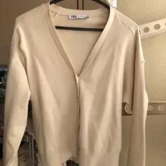 ZARA 生成りニットカーディガン Mサイズ