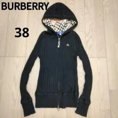 バーバリーブルーレーベルノバチェック　フード付きカーディガン y2k　ニット