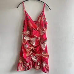 SHEIN シーイン フラワープリント ラッフル ワンピ M 夏