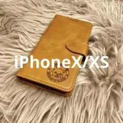 iPhoneX.XSケース 手帳型 レザー柴犬 新品未使用 シンプル プレゼント