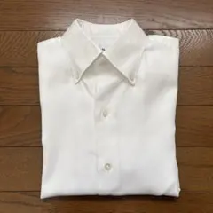極美品 イタルスタイル ホワイト ドレスシャツ コットン ツイル ボタンダウン