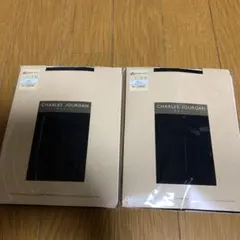 CHARLES JOURDAN ブラックタイツ L-LL 2パック