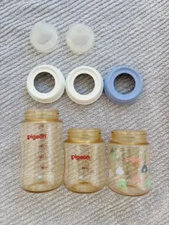 m*e様 Pigeon 哺乳瓶 3本　LL乳首2個セット