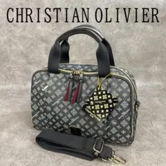 【未使用】 クリスチャンオリビエ ２ウェイ ボストン型 ハンドバッグ チャコール