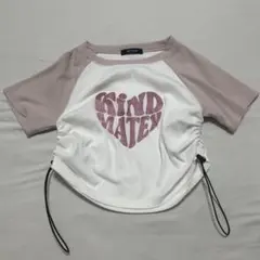 単丈グリッター ピンクハート Tシャツ 半袖