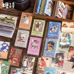 BUNNY海外文具　ヴィンテージイラスト風ミニステッカーブック6冊セット