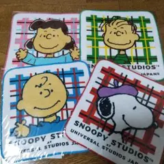 スヌーピー　ハンドタオル　4枚セット　日本生命