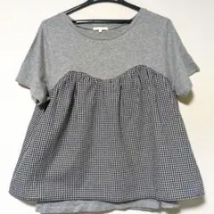 スタジオクリップ ビスチェ風 切り替え 半袖 Tシャツ ギンガムチェックのサムネイル