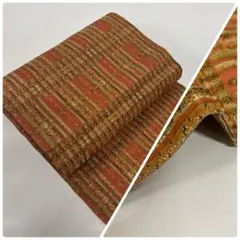 楓*です❣️ 【着物と帯 時流】I25758t◆正絹 色無地◆赤茶色 紋なし 訪問着 袷 着物 正絹 濃紫 三日月 すすき 楓 フォーマル 新古品