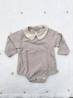 ストライプ襟付きロンパース 70cm