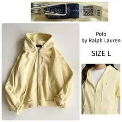 復刻現行 QRタグ 【ポロバイラルフローレン】パーカー ジップアップ 刺繍 L