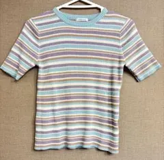 OLIVE des OLIVE ストライプ 半袖ニット