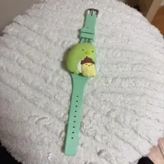 すみっこぐらし　キャラクター付きミントグリーン時計
