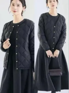 【Lサイズ】cocaウォッシャブル金ボタンインナージャケット　ブラック