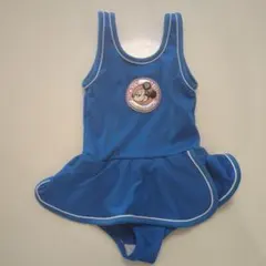 昭和レトロなベビーワンピース水着！ミッキーマウス！サイズ90センチ 水色 当時物