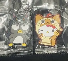 サンリオキャラクターズ カプセルラバーマスコット　モンハン　バツ丸　キティ