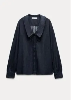 新品未使用　ZARA ピーターパンカラー デニムシャツ