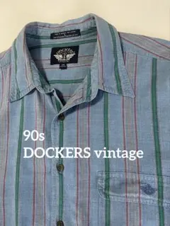 90s DOCKERS リーバイス ストライプ 長袖シャツ ジャマイカ製 希少のサムネイル