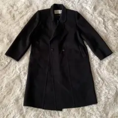 カシミヤ100％ ダブル チェスターコート 黒 M ロング