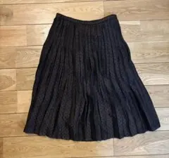 ダークブラウン プリーツスカート