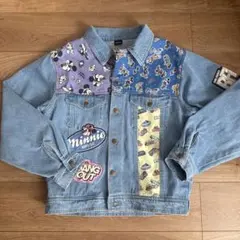 Disneyミニーマウス パッチワークデニムジャケットM　ミッキー　未使用美品