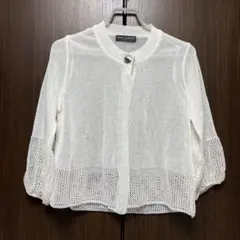 透かし編みホワイトボレロ