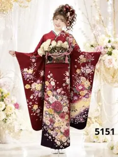 5151❫ ✿ 正絹 振袖セット振袖 ✿ 白地 ・桜成人式 前撮り ✿ - メルカリ