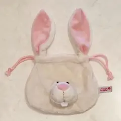 NICI 巾着 ポーチ うさぎ ホワイトのサムネイル
