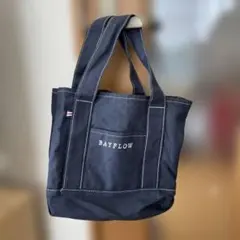 BAYFLOW ネイビートートバッグ 仕切り付き 内外ポケット有り ボタン開閉