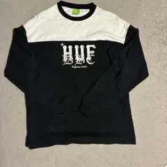 HUF 長袖カットソー ブラック ホワイト