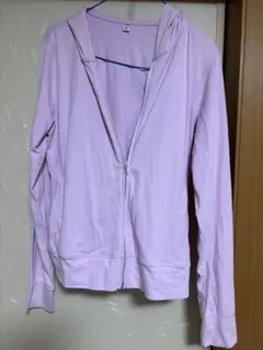 UNIQLO 薄いピンク フルジッパー フード付きパーカー L