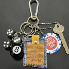 キーホルダーセット サイコロ カラビナ ストリート 8ボール アメカジ