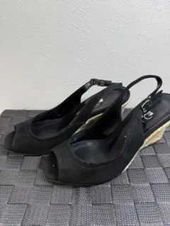 Diana ブラック オープントゥ サンダル　☺︎